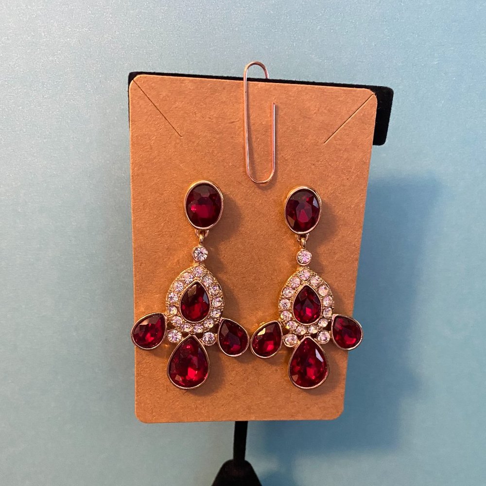 Monet red earrings